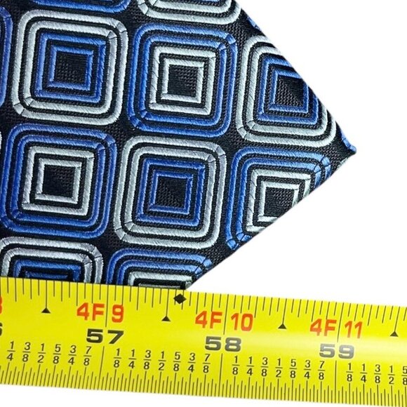 BCBG Attitude 100% Silk Necktie Geometric Print Retro Inspired 59" - Picture 7 of 8